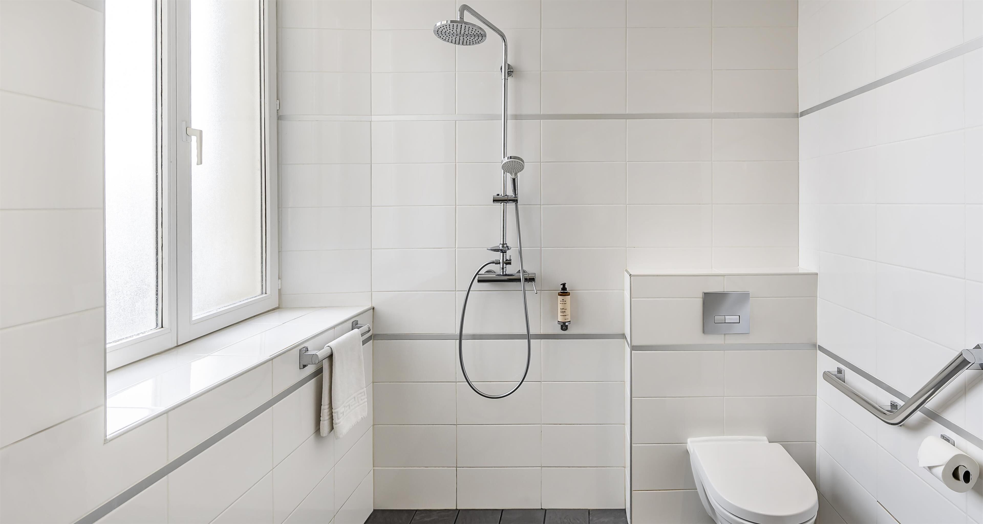 free toiletries, hair dryer, towels