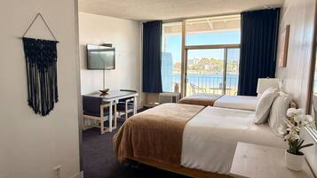 Comfort Room, 2 Double Beds, Balcony, Marina View | Down comforters, individually decorated, desk, laptop workspace