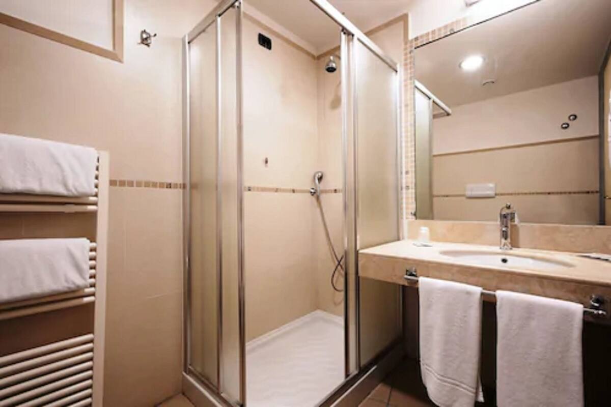 hair dryer, bidet, towels