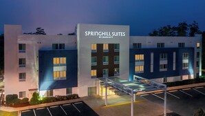 A modern hotel with a prominent sign reading "Springhill Suites by Marriott". It features a covered walkway, multiple floors, and a parking lot. - SpringHill Suites Tallahassee Central (Tallahassee)