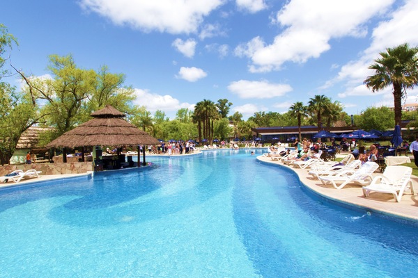 Indoor pool, outdoor pool, pool umbrellas, sun loungers