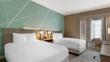Standard Room, 2 Queen Beds, Non Smoking | Premium bedding, down comforters, pillowtop beds, desk