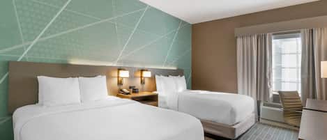 Standard Room, 2 Queen Beds, Non Smoking | Premium bedding, down comforters, pillowtop beds, desk