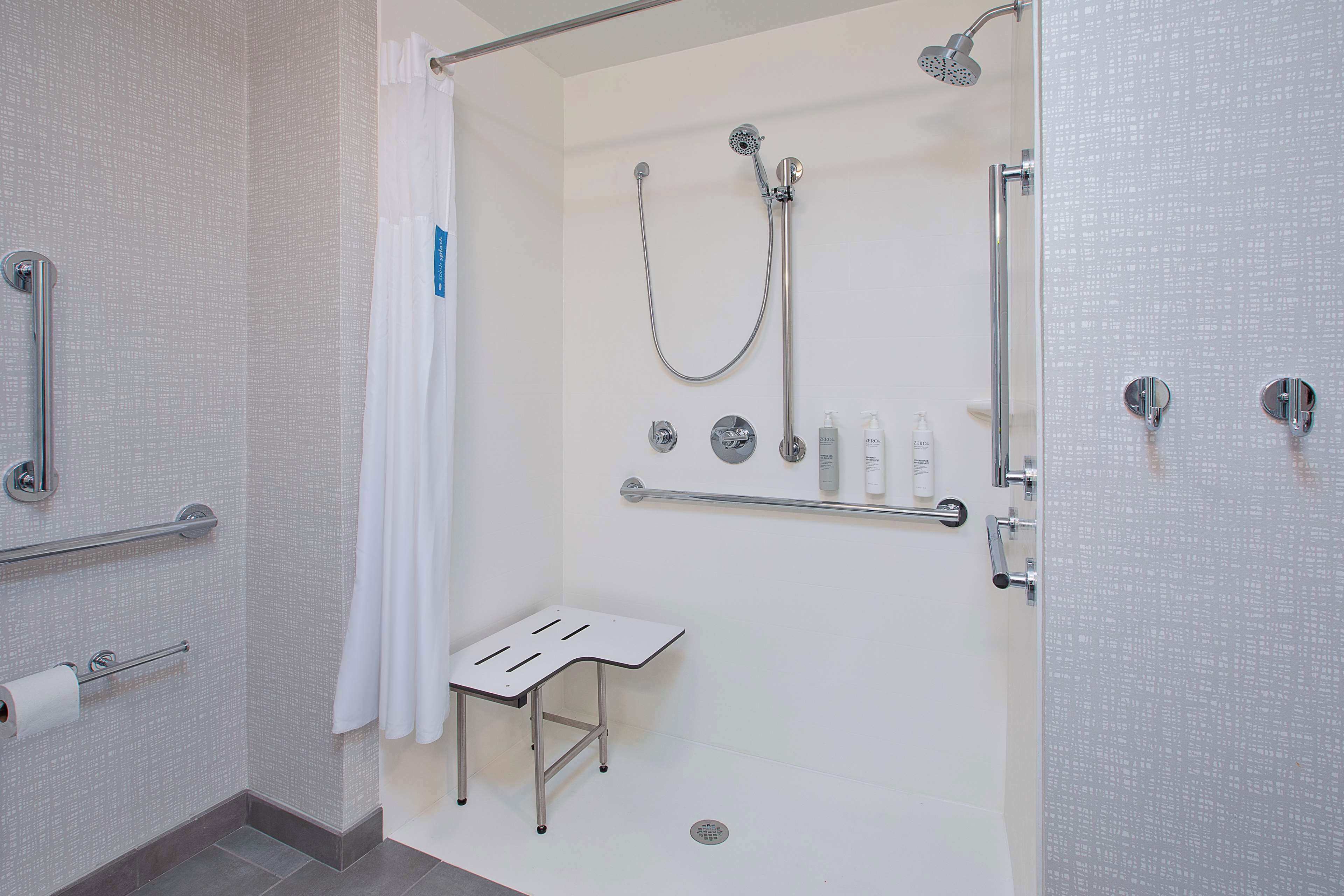 1 king mobility/hearing access w/roll-in shower, non-smoking | bathroom shower