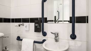 Room, 1 Double Bed, Accessible, Non Smoking | Bathroom | Shower, eco-friendly toiletries, hair dryer, towels