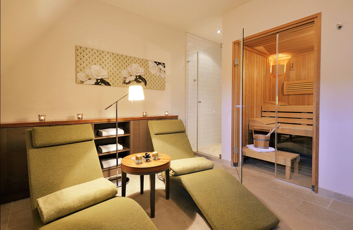 Maisonette Spa Suite mit Sauna | 防过敏的被褥、迷你吧、客房内保险箱、办公桌