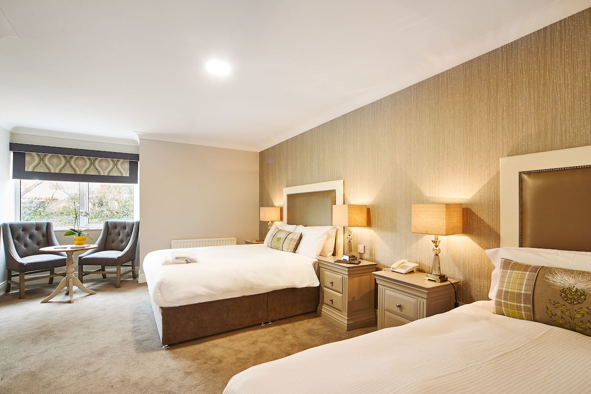 Premium bedding, desk, iron/ironing board (on request), WiFi (free)