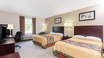 Double Room, 2 Double Beds | Desk, blackout curtains, soundproofing, iron/ironing board