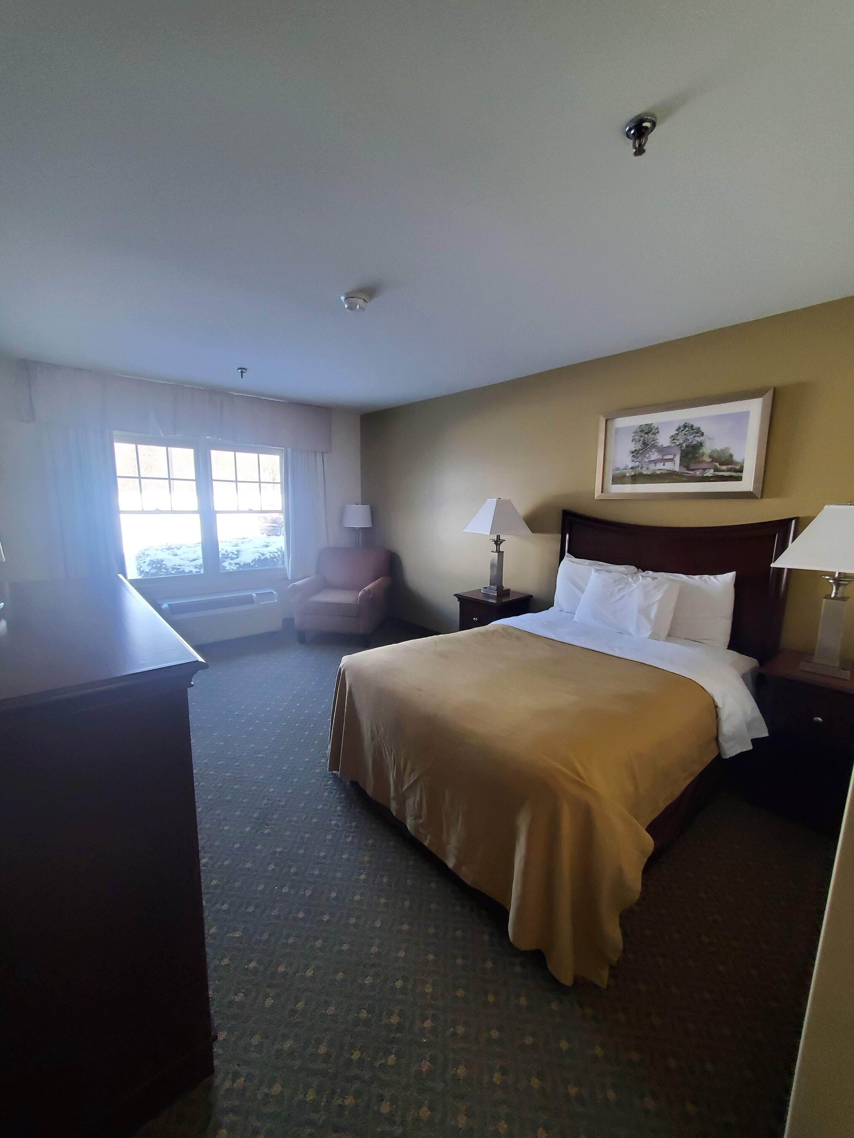 blackout curtains, iron/ironing board, free wifi, bed sheets