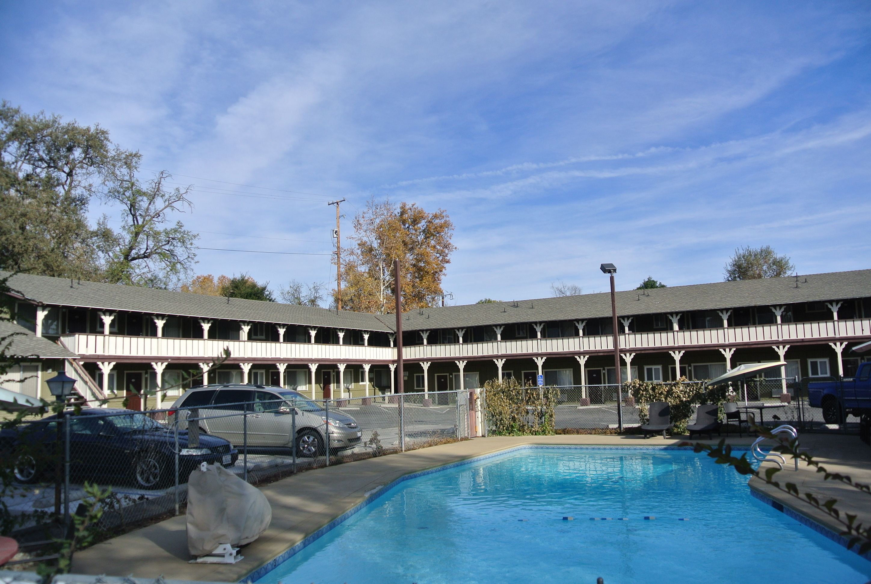 Outdoor pool, pool loungers