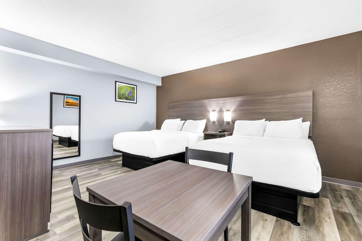 Desk, iron/ironing board, free WiFi, alarm clocks