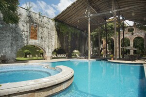 2 outdoor pools, open 8:00 AM to 8:00 PM, pool umbrellas, sun loungers