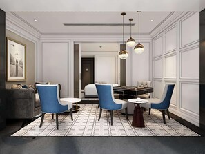 Habitación Deluxe, 1 cama King size | Ropa de cama de alta calidad, edredón y minibar 