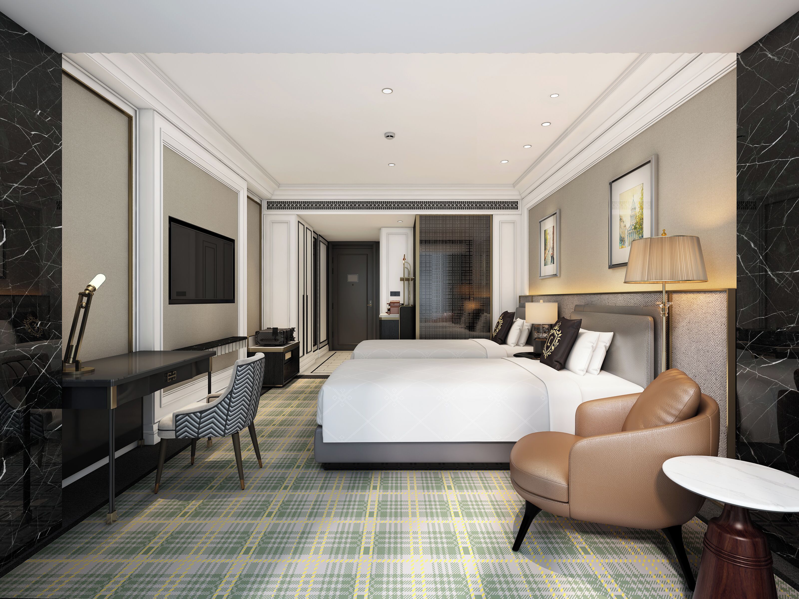 Chambre Deluxe, 2 lits une place, accès au salon club | Literie de qualité supérieure, couette en duvet d'oie