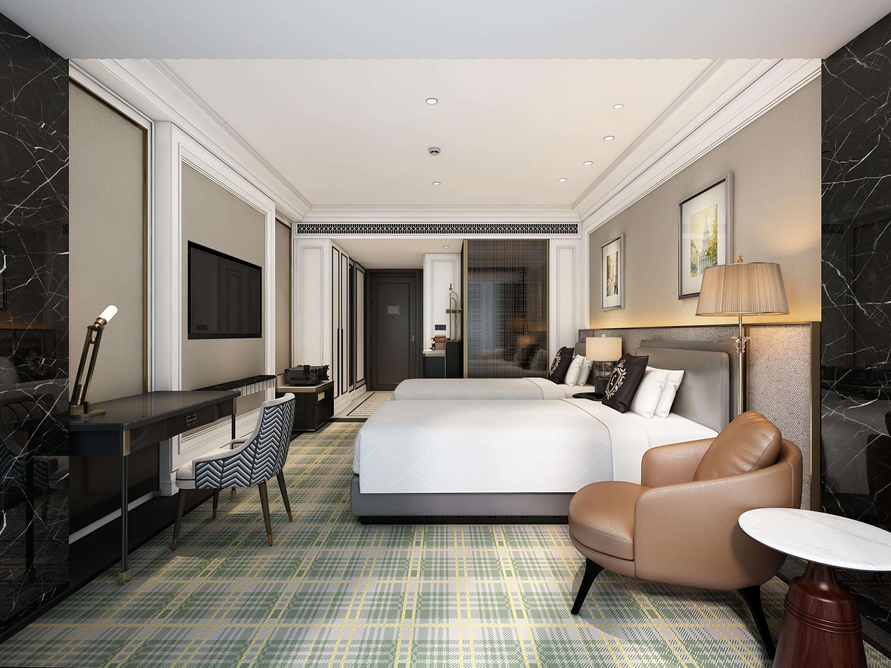 Chambre Deluxe, 2 lits une place, accès au salon club