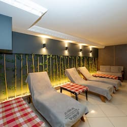 Een sauna, een bubbelbad, een stoombad, een Turks bad/hammam
