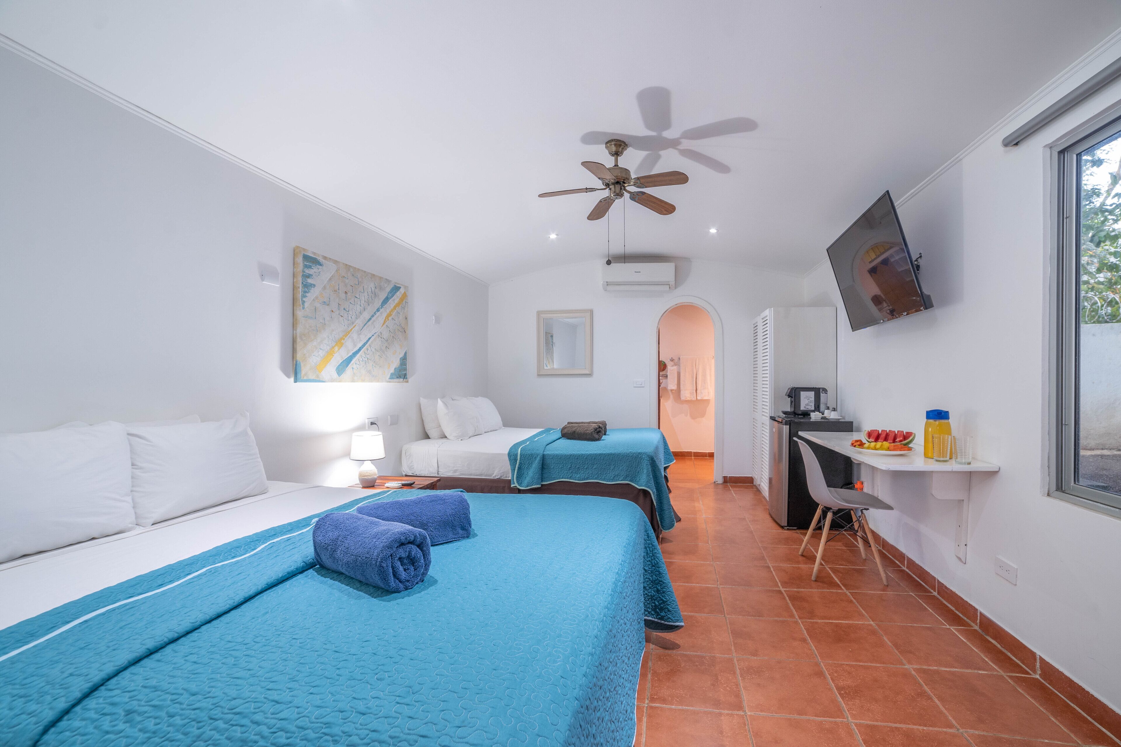 family deluxe  room 2 queens beds | 1 bedroom, premium bedding, down duvets, memory-foam beds