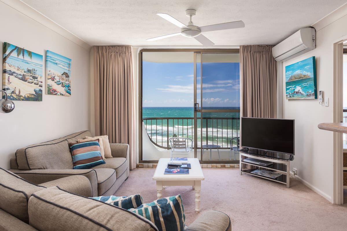 Apartment with Ocean View, 1 Bedroom | Living room | 32-inch flat-screen TV with cable channels, TV