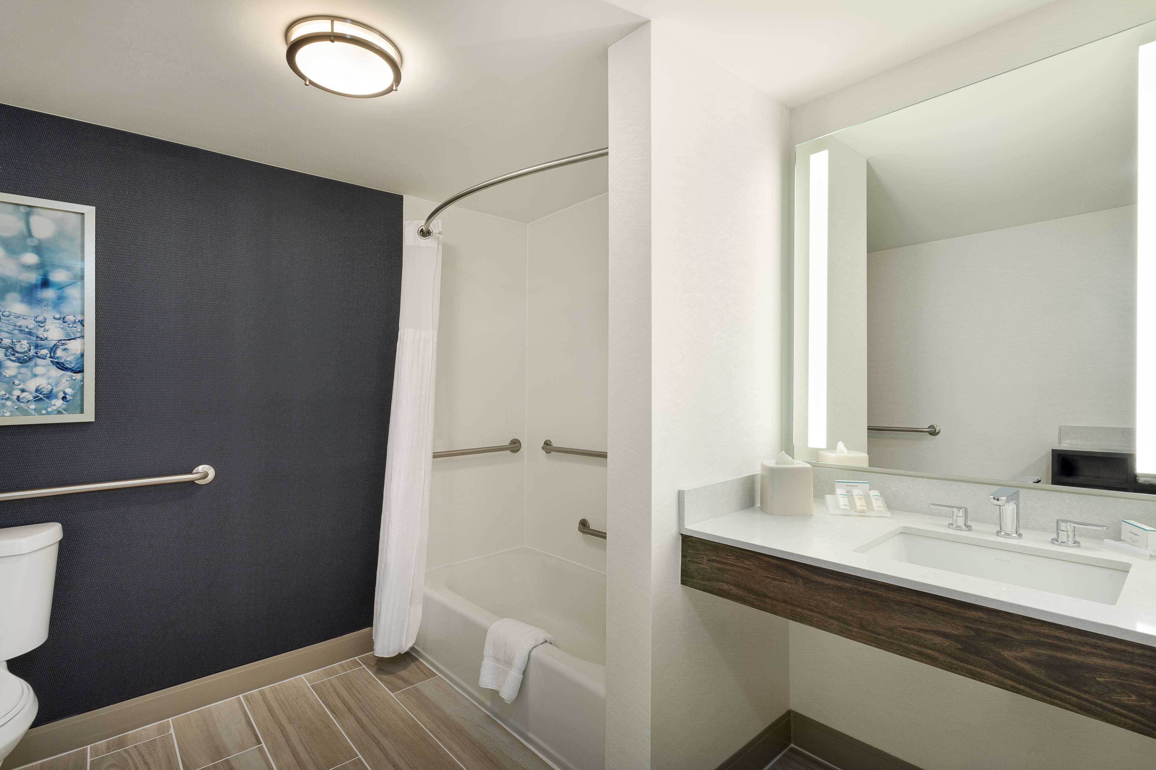 free toiletries, hair dryer, towels