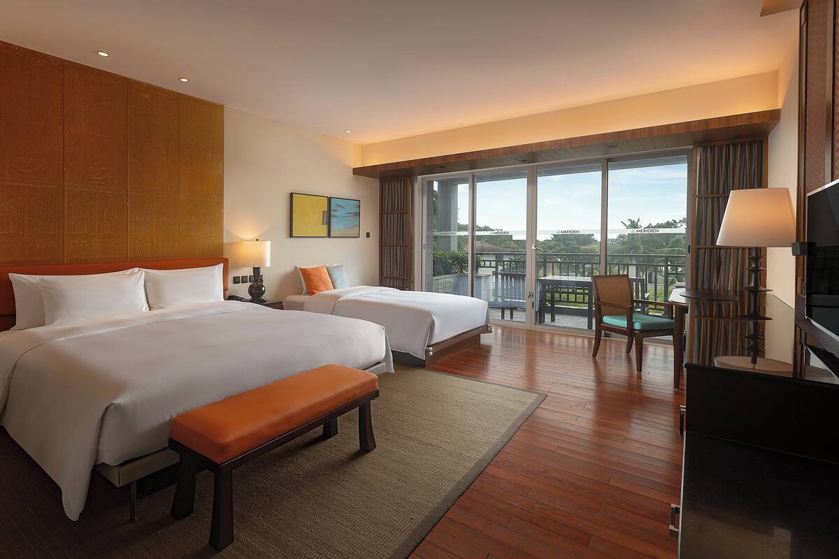 Deluxe Family Garden Room, Guest Room, 1 King, Garden View, Balcony | 1 bedroom, Select Comfort beds, minibar, in-room safe