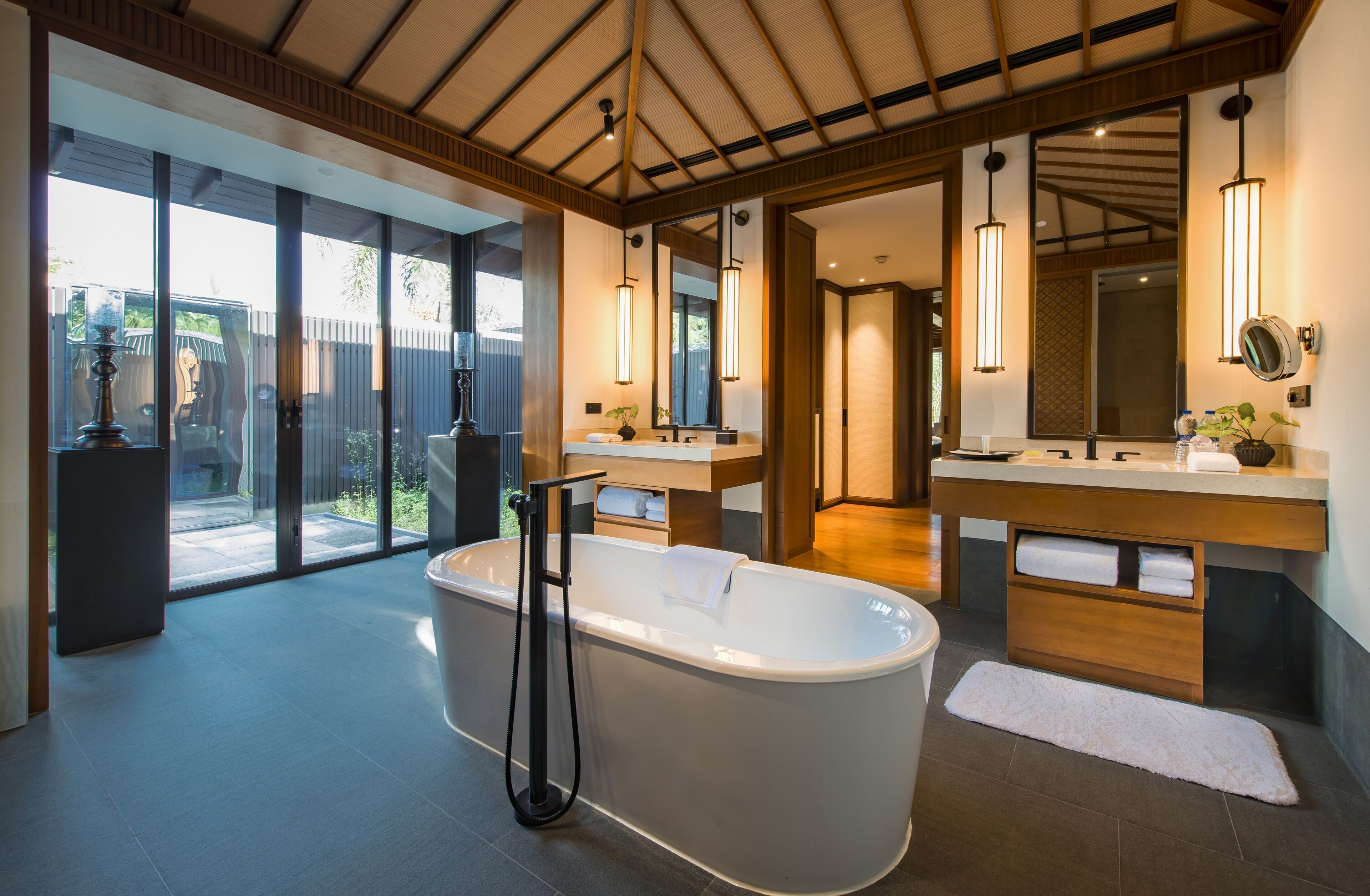 sea front pool villa, 2 bedroom villa, bedroom 1: 1 king, bedroom 2: 1 king, ocean view | bathroom | separate bathtub and shower, free toiletries, hair dryer, bathrobes