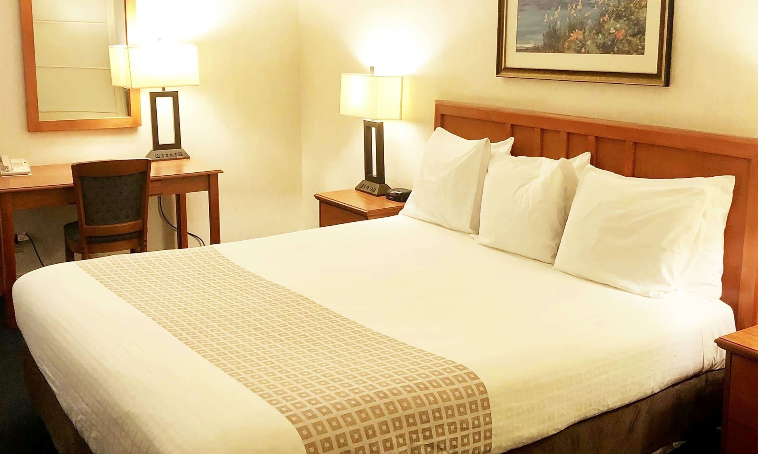 deluxe room, 1 king bed | premium bedding, blackout curtains, soundproofing, iron/ironing board