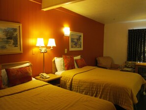 Two queen beds with jetted tub | Iron/ironing board, free WiFi, bed sheets