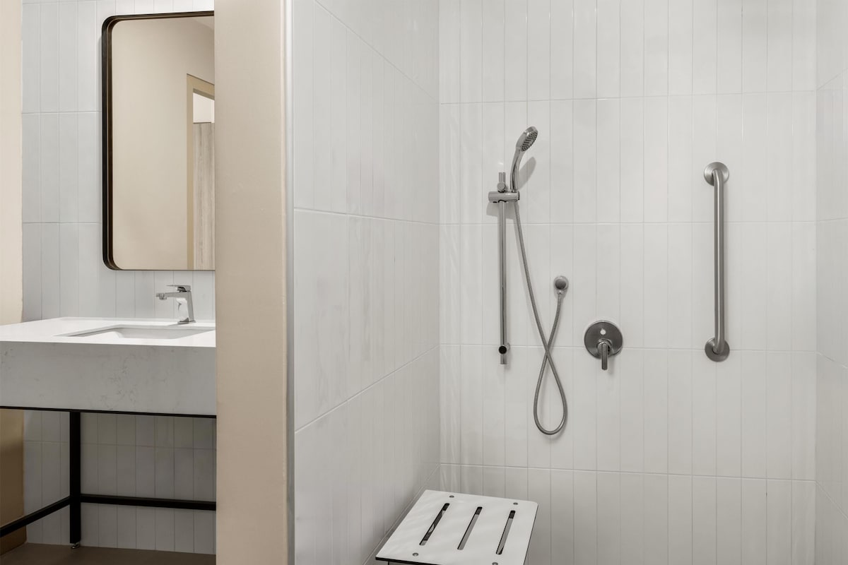 Kamer, 1 kingsize bed, toegankelijk voor mindervaliden | Badkamer met douche