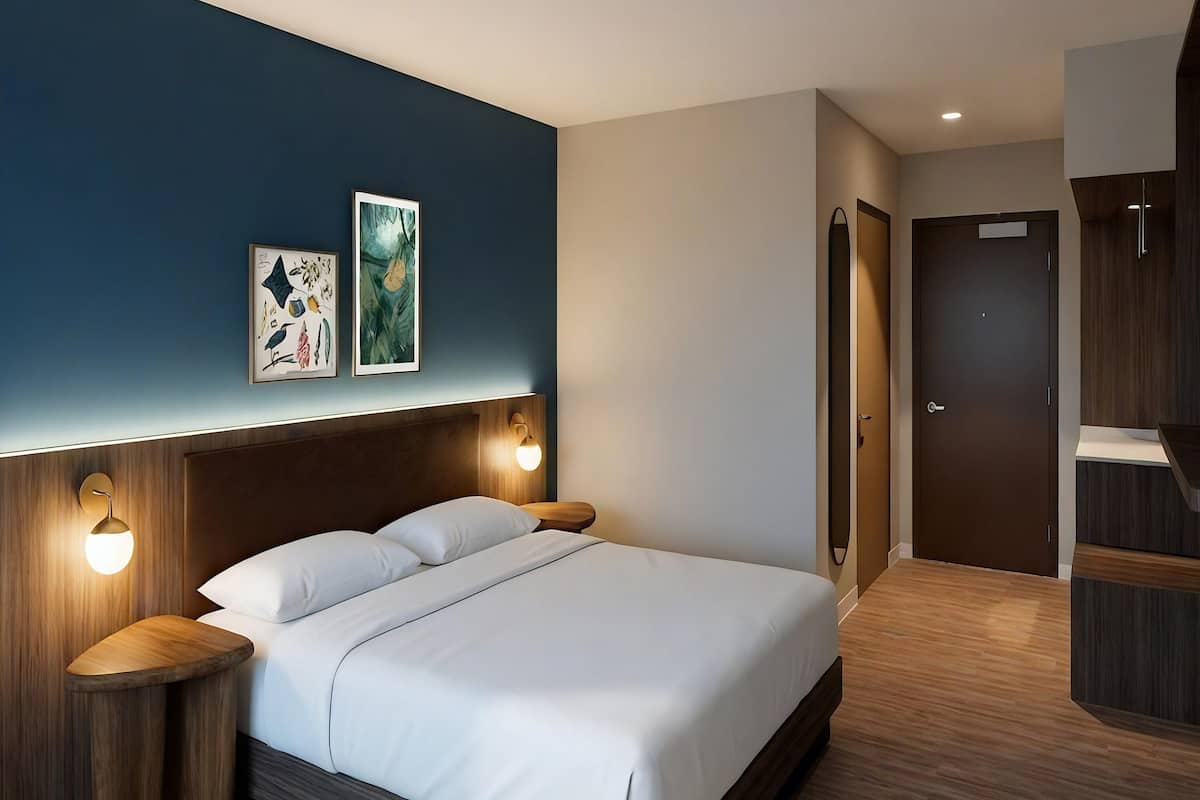 Deluxe Room, 1 King Bed | Hypo-allergenic bedding, in-room safe, desk, iron/ironing board