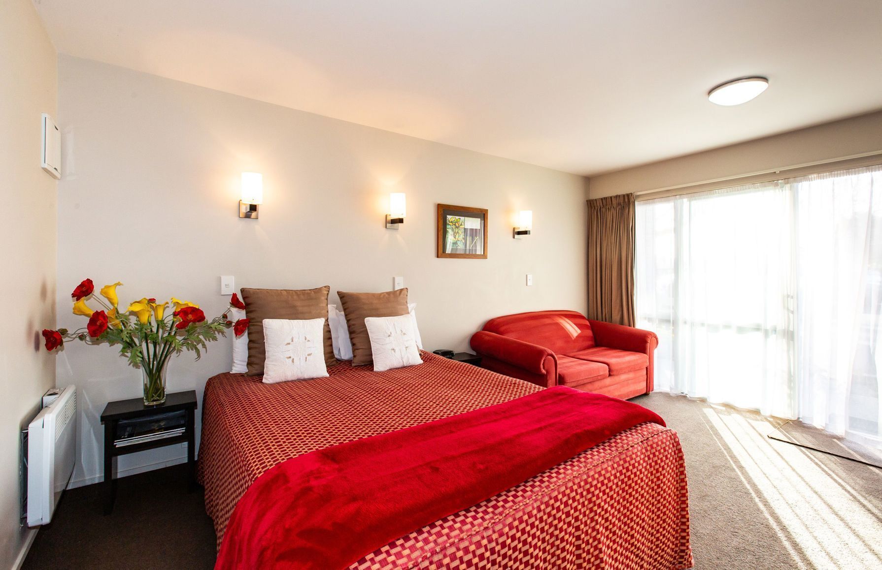 Desk, blackout curtains, iron/ironing board, free WiFi