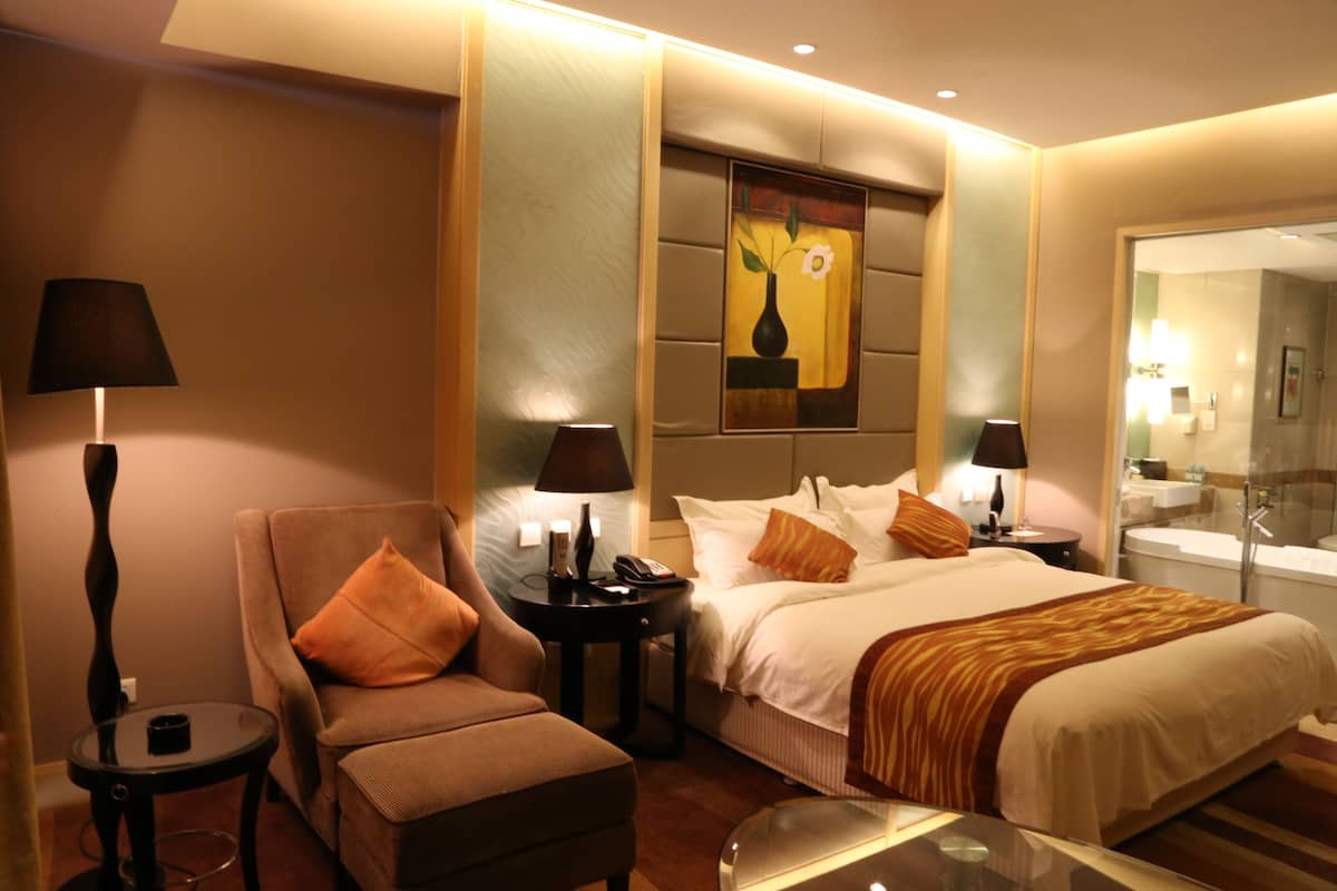 Business King Room | Minibar, in-room safe, blackout curtains, iron/ironing board