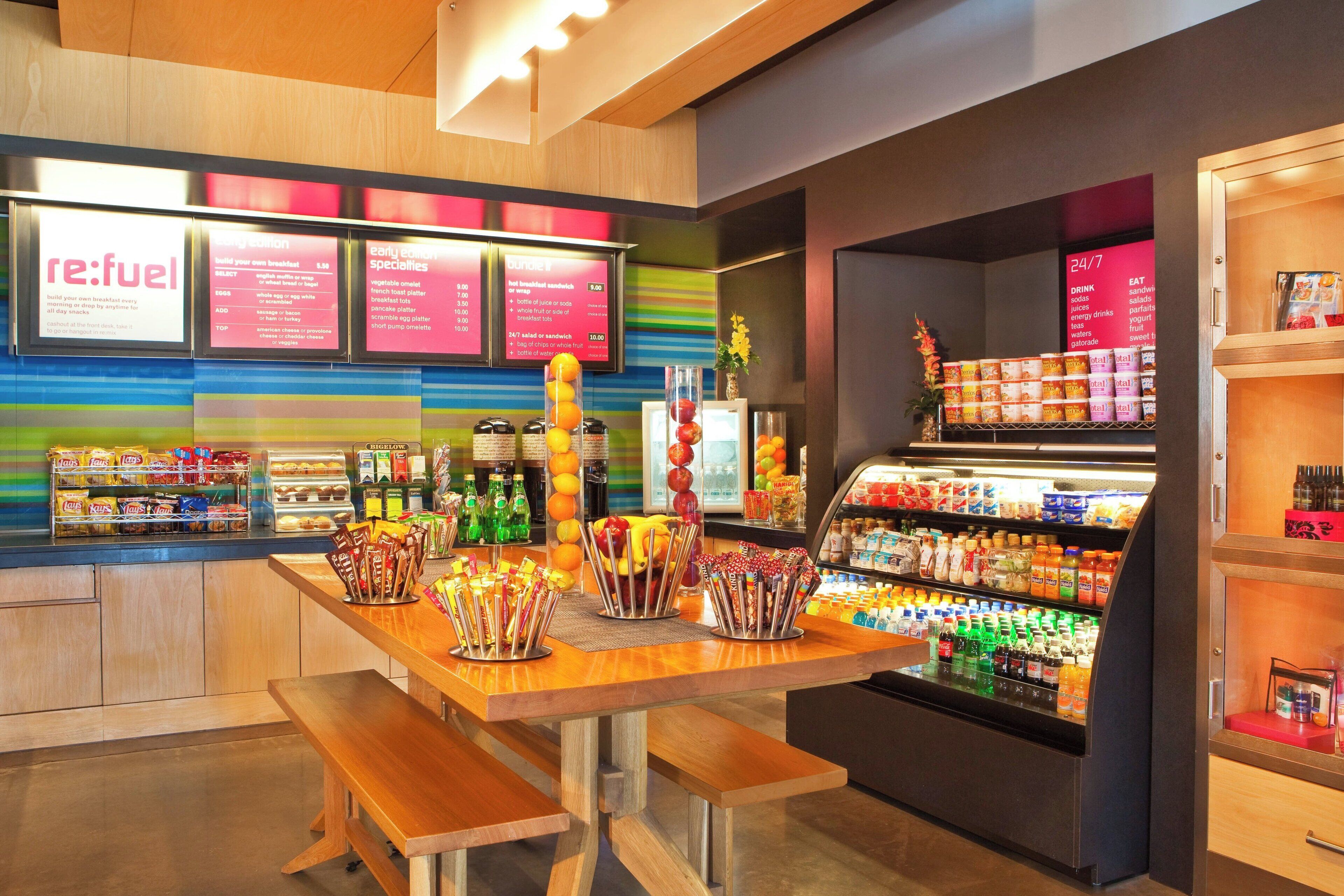 Breakfast, lunch and dinner served