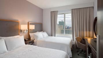 Room, 2 Double Beds, Non Smoking | In-room safe, desk, blackout drapes, iron/ironing board