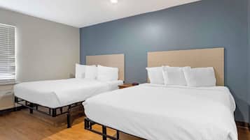 Room, 2 Double Beds, Non Smoking, Kitchen | Desk, laptop workspace, iron/ironing board, free WiFi