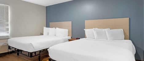 Room, 2 Double Beds, Non Smoking, Kitchen | Desk, laptop workspace, iron/ironing board, free WiFi
