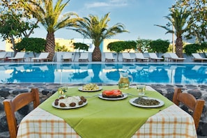 Breakfast served, garden views