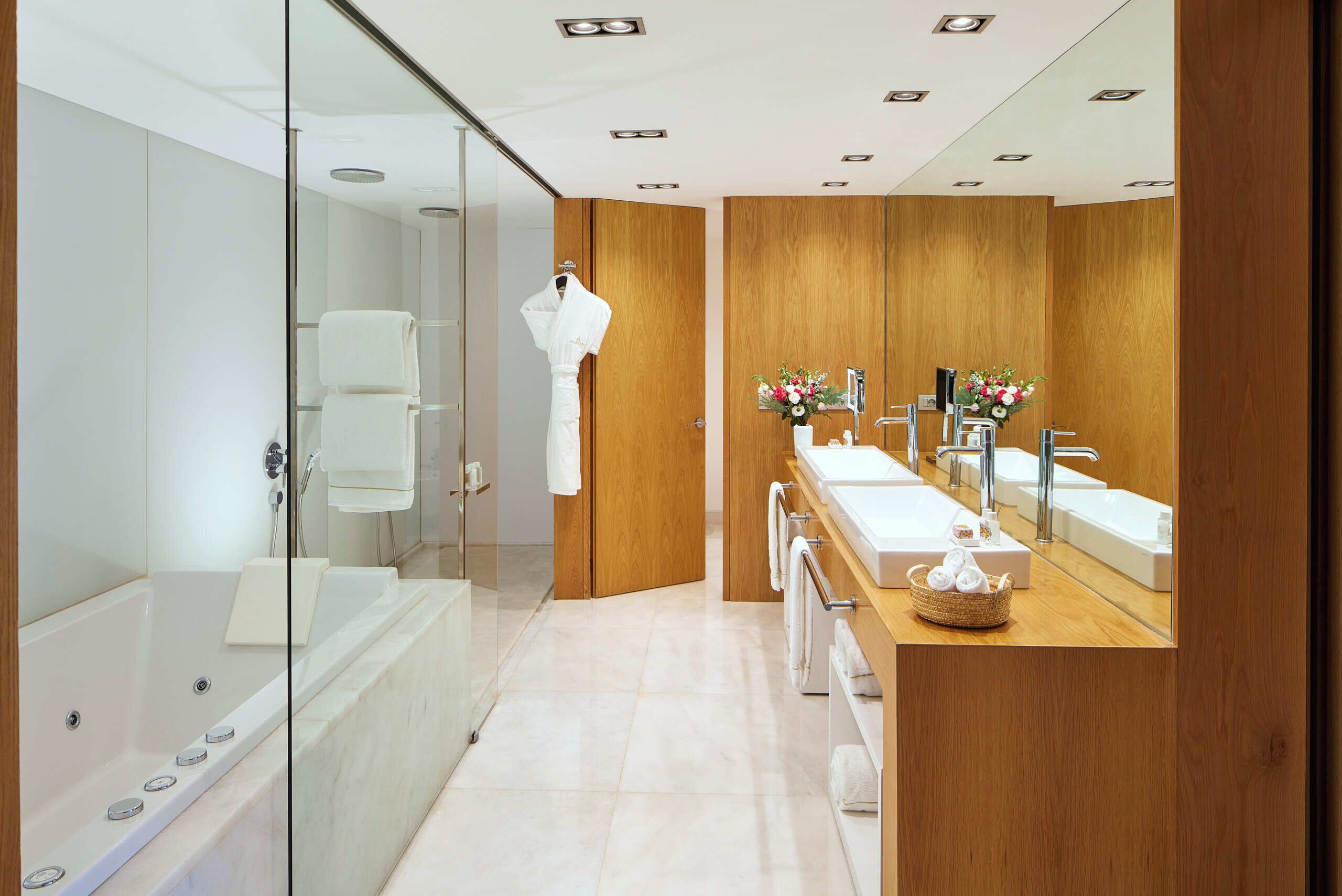 presidential suite, 1 bedroom, terrace (jacuzzi) | bathroom | separate bathtub and shower, rainfall showerhead, free toiletries