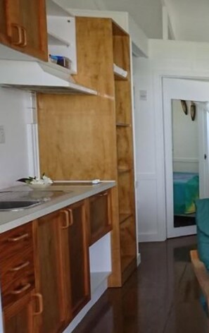 Frigorífic gran, microones, placa de cuina i cafetera i tetera 