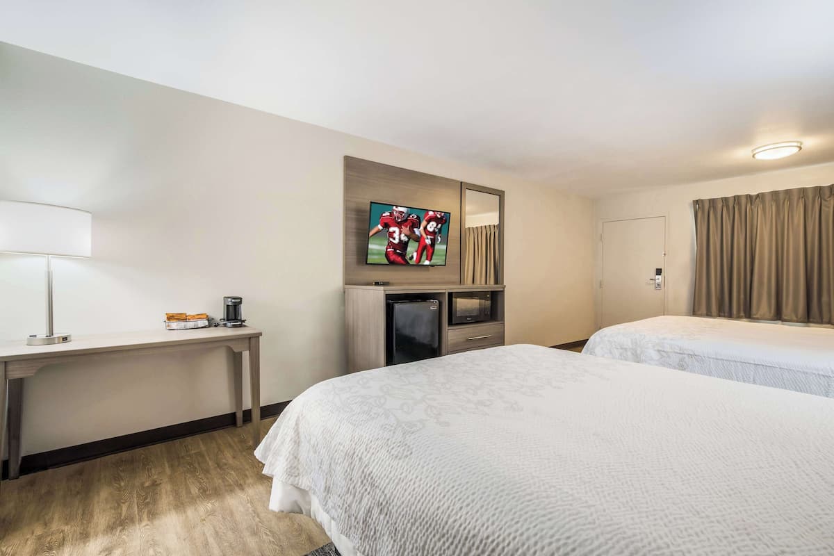 Room, 2 Queen Beds, Accessible, Non Smoking (Mobility, Bathtub) | Premium bedding, blackout drapes, iron/ironing board
