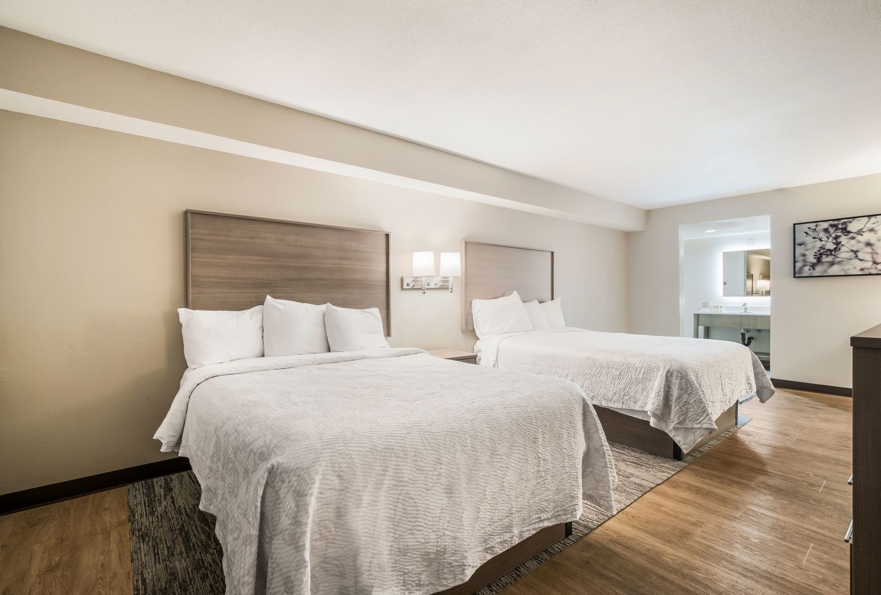 Premium bedding, blackout drapes, iron/ironing board