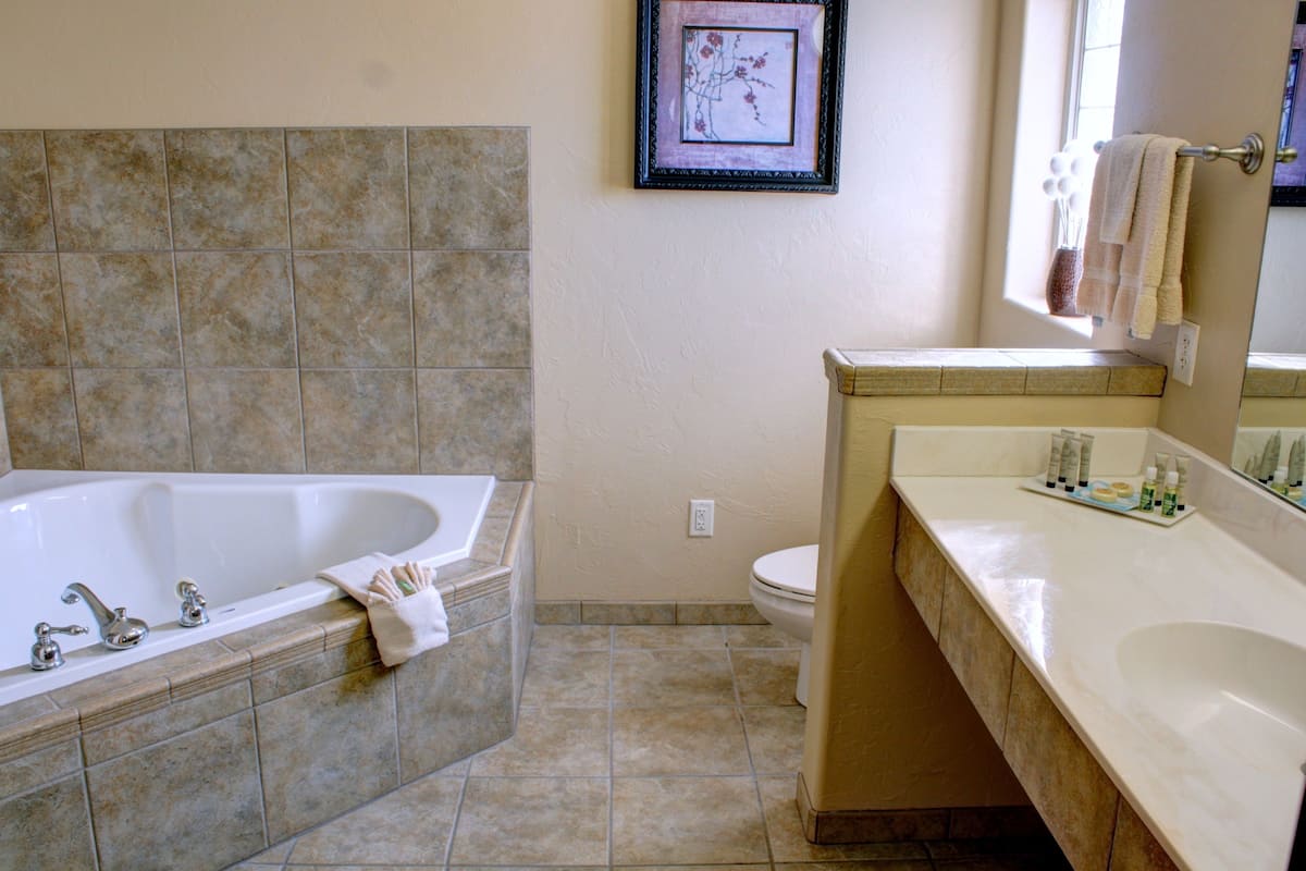 presidential suite | bathroom | combined shower/bathtub, free toiletries, hair dryer, towels