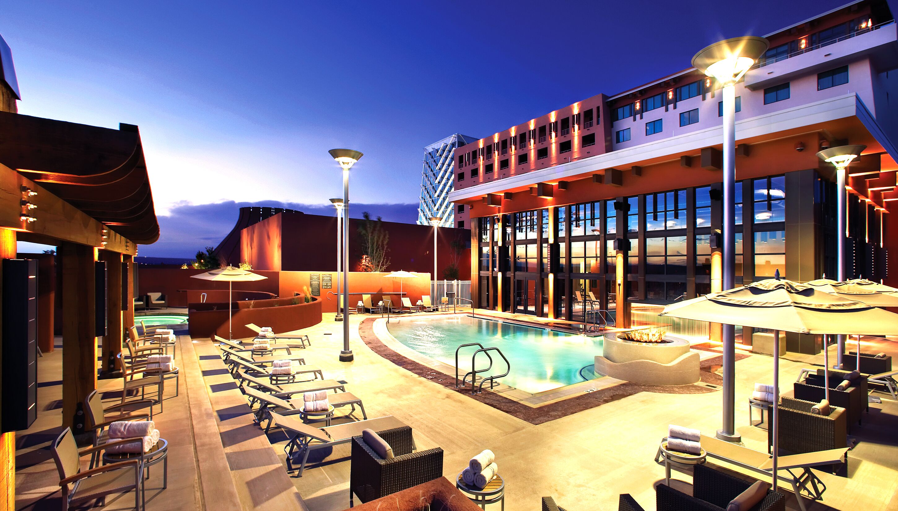 indoor pool, outdoor pool, open 9:00 am to 8:00 pm, free pool cabanas