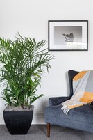 Ropa de cama de alta calidad y espacio para trabajar con laptop 