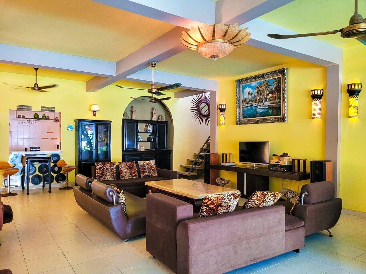 family villa | living area | 21-inch smart tv with digital channels