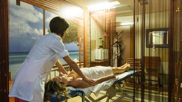 Hot tub, body treatments, aromatherapy, body scrubs, facials