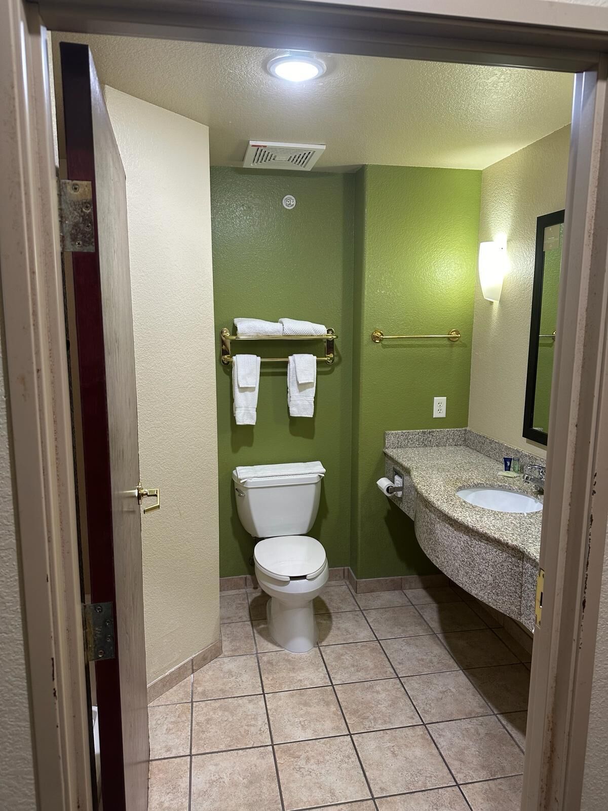 free toiletries, hair dryer, towels