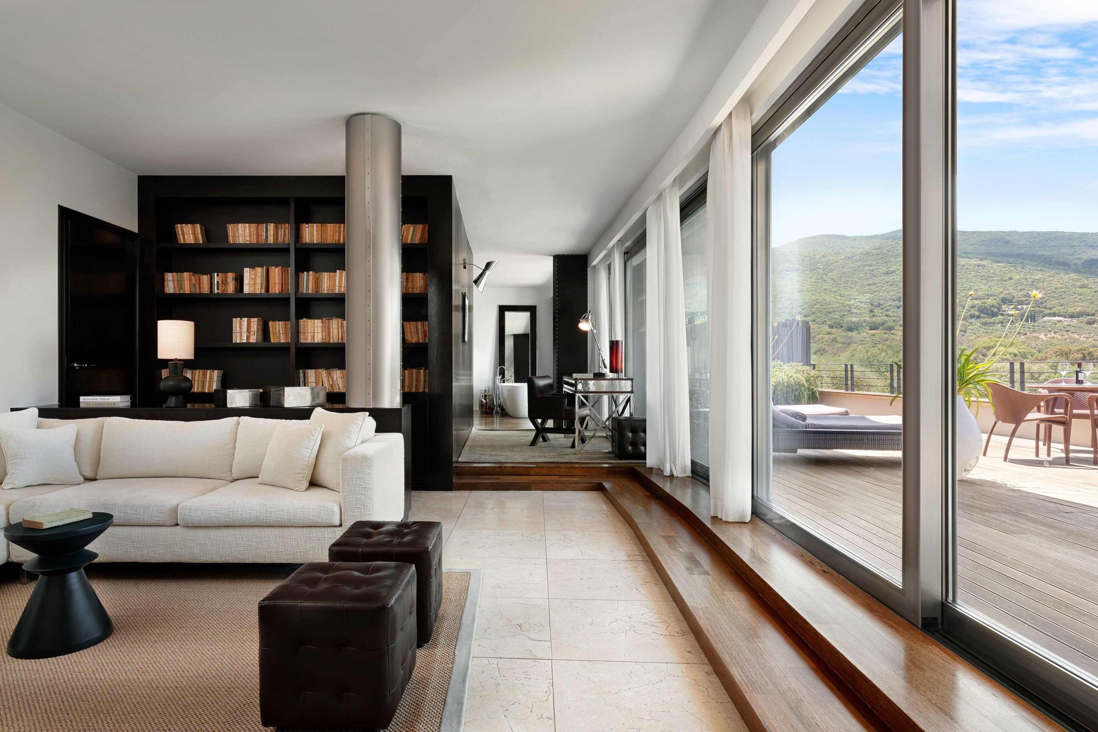 deluxe suite, 1 bedroom, golf view | living room | 55-inch flat-screen tv with satellite channels, tv, pay films