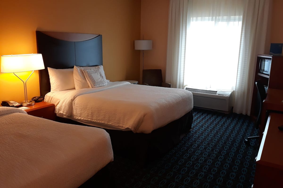 room, 2 queen beds, non smoking | in-room safe, desk, blackout curtains, iron/ironing board