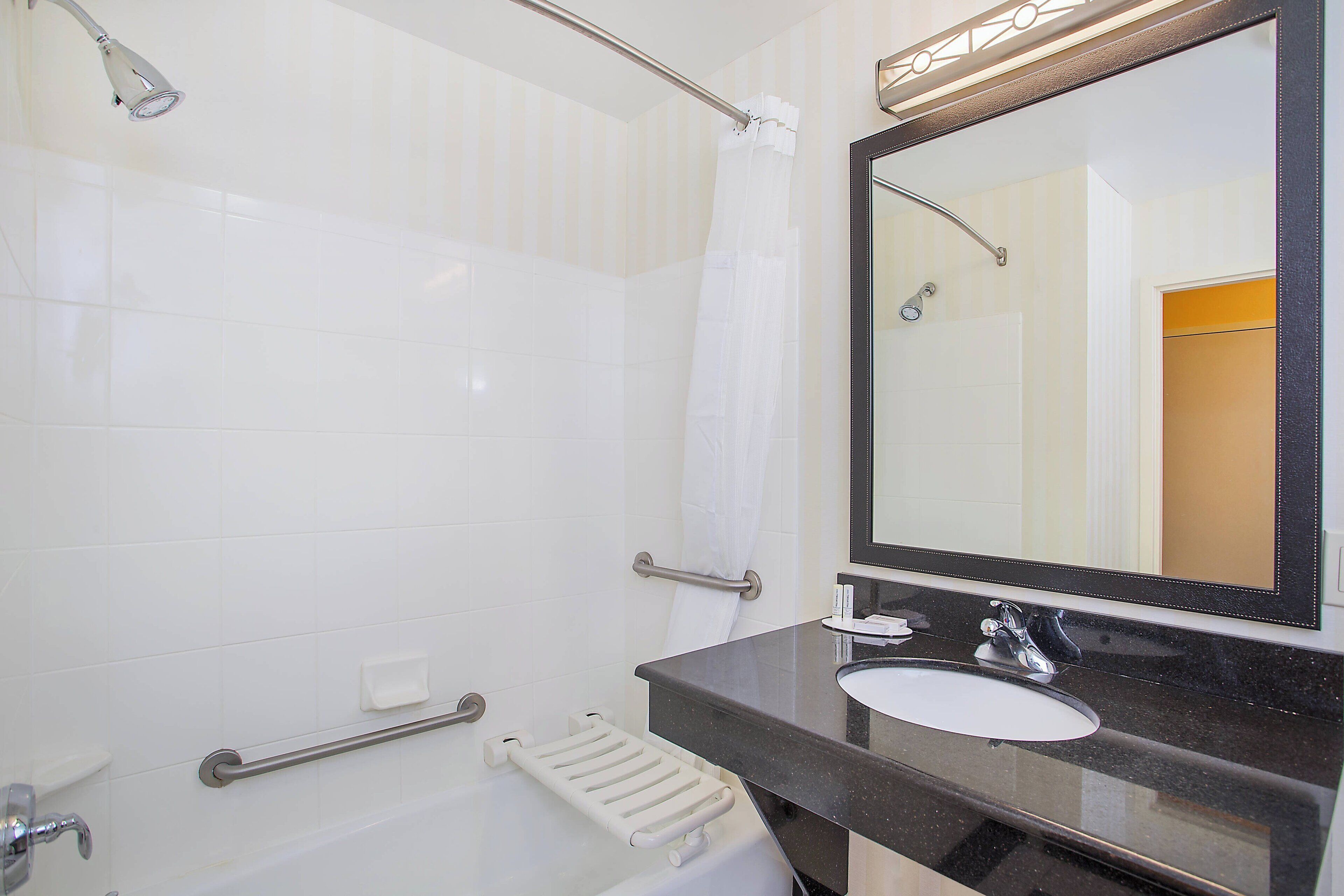 free toiletries, hair dryer, towels, soap