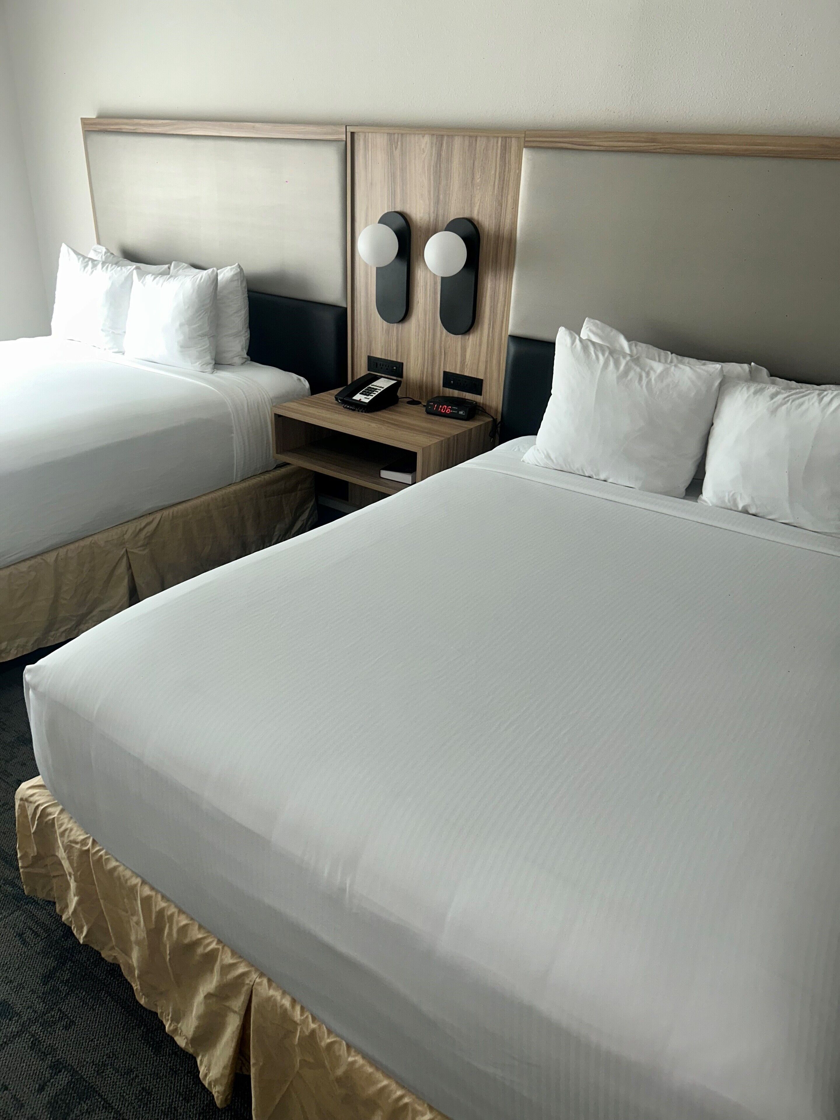 standard room, 2 queen beds, non smoking | pillow-top beds, in-room safe, desk, laptop workspace